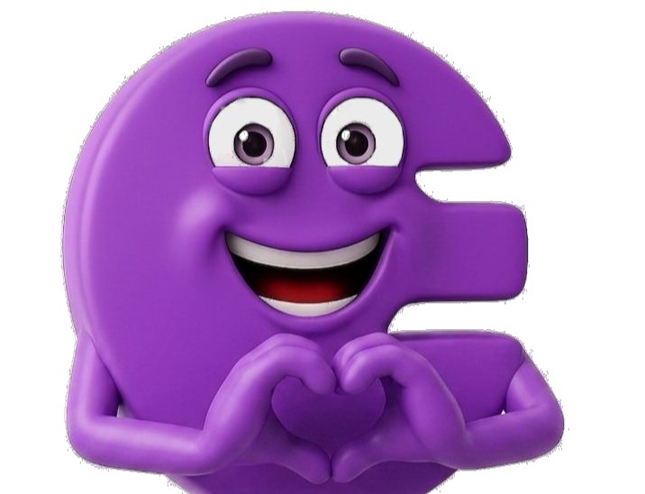 Personaje Contabless haciendo un corazón con las manos